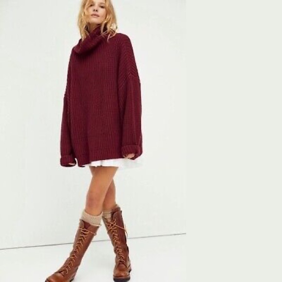 𝓯𝓹 Free People ~ Swim Too Deep Turtleneck Sweater in Heart Eyes - Picture 6 of 16